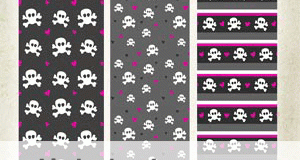 باترن skulls and hearts